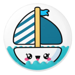 Kute beugel-zeilboot keramische knop