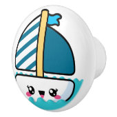 Kute beugel-zeilboot keramische knop (Rechts)