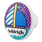 Kute beugel-zeilboot keramische knop (Rechts)