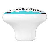 Kute beugel-zeilboot keramische knop (Zijkant)