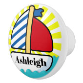 Kute beugel-zeilboot keramische knop (Rechts)