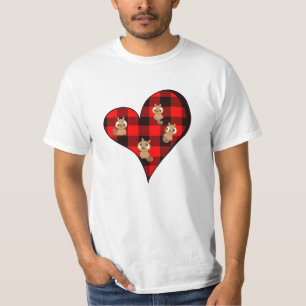 Kute bevers in een hart met buffelstang t-shirt
