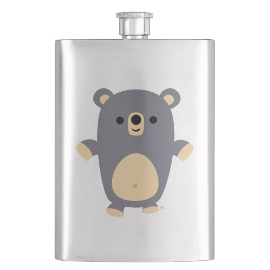 Kute Big Blue Cartoon Beer Klassieke fles Heupfles (Voorkant)