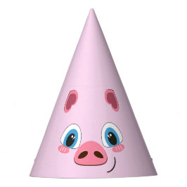 Kute biggen, grote blauwe ogen feesthoedjes