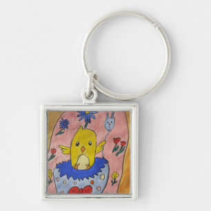 Kute bij paaschick Key Ring Sleutelhanger