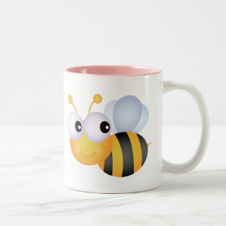 Kute bij; Roze Tweekleurige Koffiemok