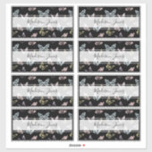 Kute Black Butterfly Pattern Kinder Name School Bo Sticker (Vel)