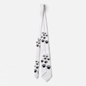 Kute Black en White Cartoon Pet Paw Trail Stropdas (Achterkant)