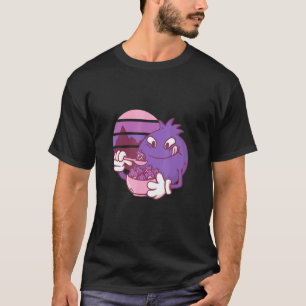 Kute  blauwe bessen Fruit Bowl Retro Sunset D T-shirt