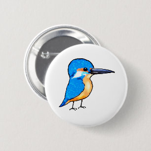 Kute Blauwe IJsvogel Vogel Kunst Ronde Button 5,7 Cm