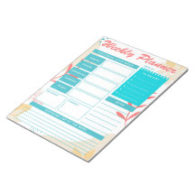 Kute Blauwgroen Green Weekly Planner Notitieblok