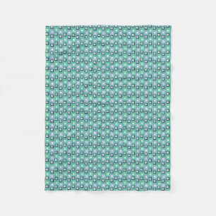 Kute Blauwgroen patroondraad Fleece Deken
