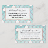 Kute Blauwgroen roze Waterverf Zeemeerminescales Kortingskaartje (Voorkant / Achterkant)