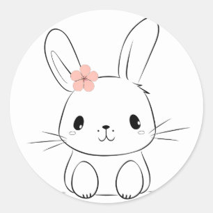 Kute bloem, silhouette, baby ronde sticker