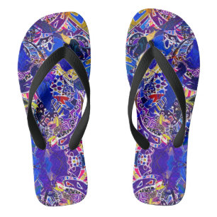 Kute blue abstracte elementen werpen kussen teenslippers
