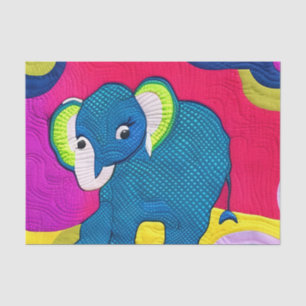 Kute Blue Baby Elephant - Quillike design Tissuepapier