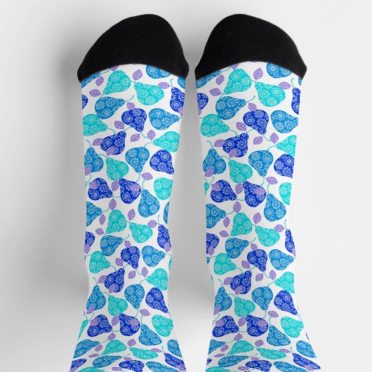 Kute blue decoratieve peren patroonkarton sokken (Top)