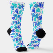 Kute blue decoratieve peren patroonkarton sokken (Gebogen)