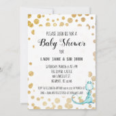 *~* Kute Blue Dragon Baby Shower Invitation Kaart (Achterkant)