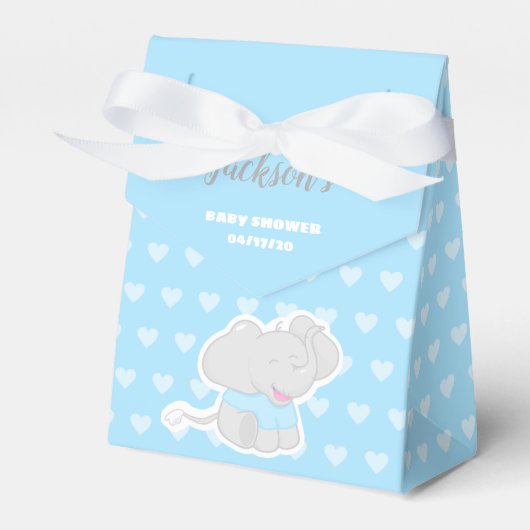 Kute Blue Favor Box met Elephant Bedankdoosjes (Voorkant Zijde)