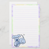Kute Blue Kawaii Dog Stationery (geraffineerd) Briefpapier (Voorkant / Achterkant)