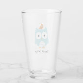 Kute Blue Owl en Little Bird Personalized Glas (Achterkant)