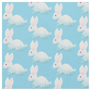 Kute blue roze melkweg Bunny, konijn met sterren Stof