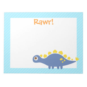 Kute Blue Stegosaurus Dinosaur voor kinderen Notitieblok