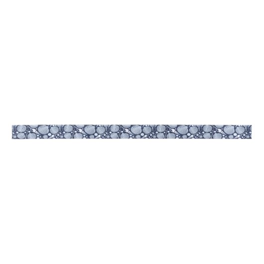 Kute blue white seashell patroon party lint (Voorkant)