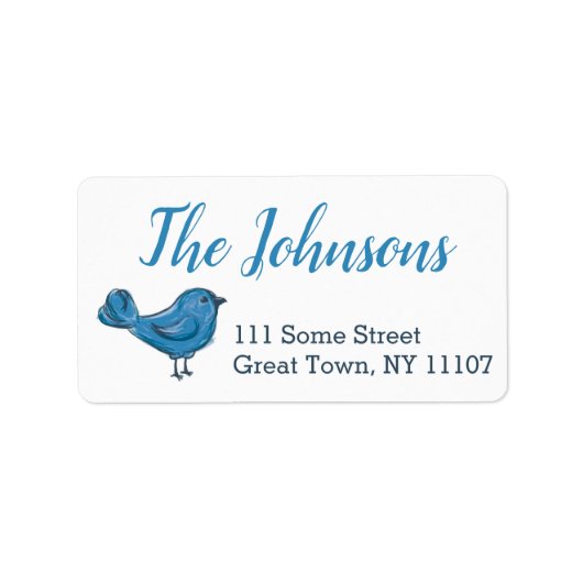 Kute Bluebird Return Address Labels (Voorkant)