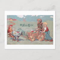 Kute Boerderij kinderen met paaskooi