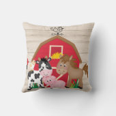 Kute boerderijdieren Rode Barn Kinder neurerij Kussen (Achterkant)