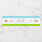 Kute-boerderijdieren Waterfles Etiket (Enkel label)