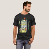 Kute Book Library Reader Librarian Design T-shirt (Voorkant volledig)