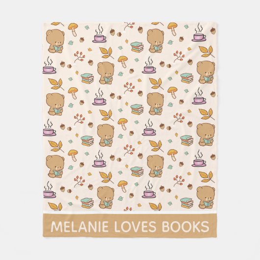 Kute Book Lovers Personalized Beer Pattern Fleece Deken (Voorkant)