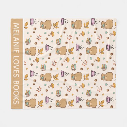Kute Book Lovers Personalized Beer Pattern Fleece Deken (Voorkant (Horizontaal))