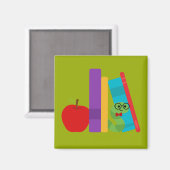 Kute bookworm kinderdesign magneet (Voorkant / Achterkant)