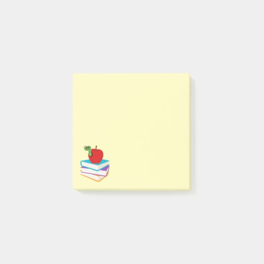 Kute bookworm met design voor appelkinderen post-it® notes (Voorkant)