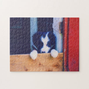 Kute border Collie Puppy Oil Painting Legpuzzel