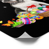 Kute Boston Terrier Easter Day Bunny Eggs Easter Poster (Hoek)