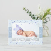 Kute BOY DANK JE Blue Glitter | FOTO Aankondiging (Staand voorkant)