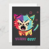 Kute boze kat die Fluff uitsloot. Notitiekaartje (Voorkant / Achterkant)