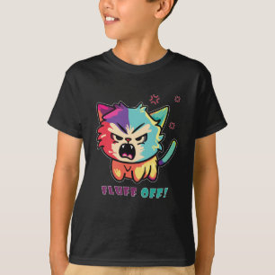Kute boze kat die Fluff uitsloot. T-shirt