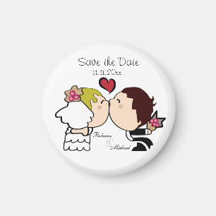 Kute Bride & Groom sparen de Magnetten van de Datu Magneet