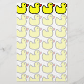 Kute Bright Yellow Rubber Ducky Pattern Briefpapier (Voorkant)