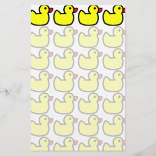Kute Bright Yellow Rubber Ducky Pattern Briefpapier