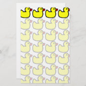Kute Bright Yellow Rubber Ducky Pattern Briefpapier (Voorkant / Achterkant)