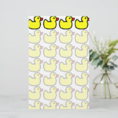 Kute Bright Yellow Rubber Ducky Pattern Briefpapier (Staand voorkant)