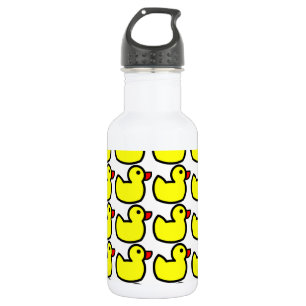 Kute Bright Yellow Rubber Ducky Pattern Waterfles