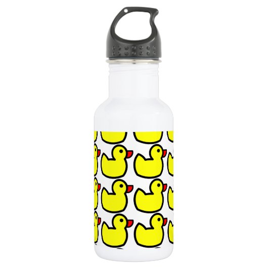 Kute Bright Yellow Rubber Ducky Pattern Waterfles (Voorkant)